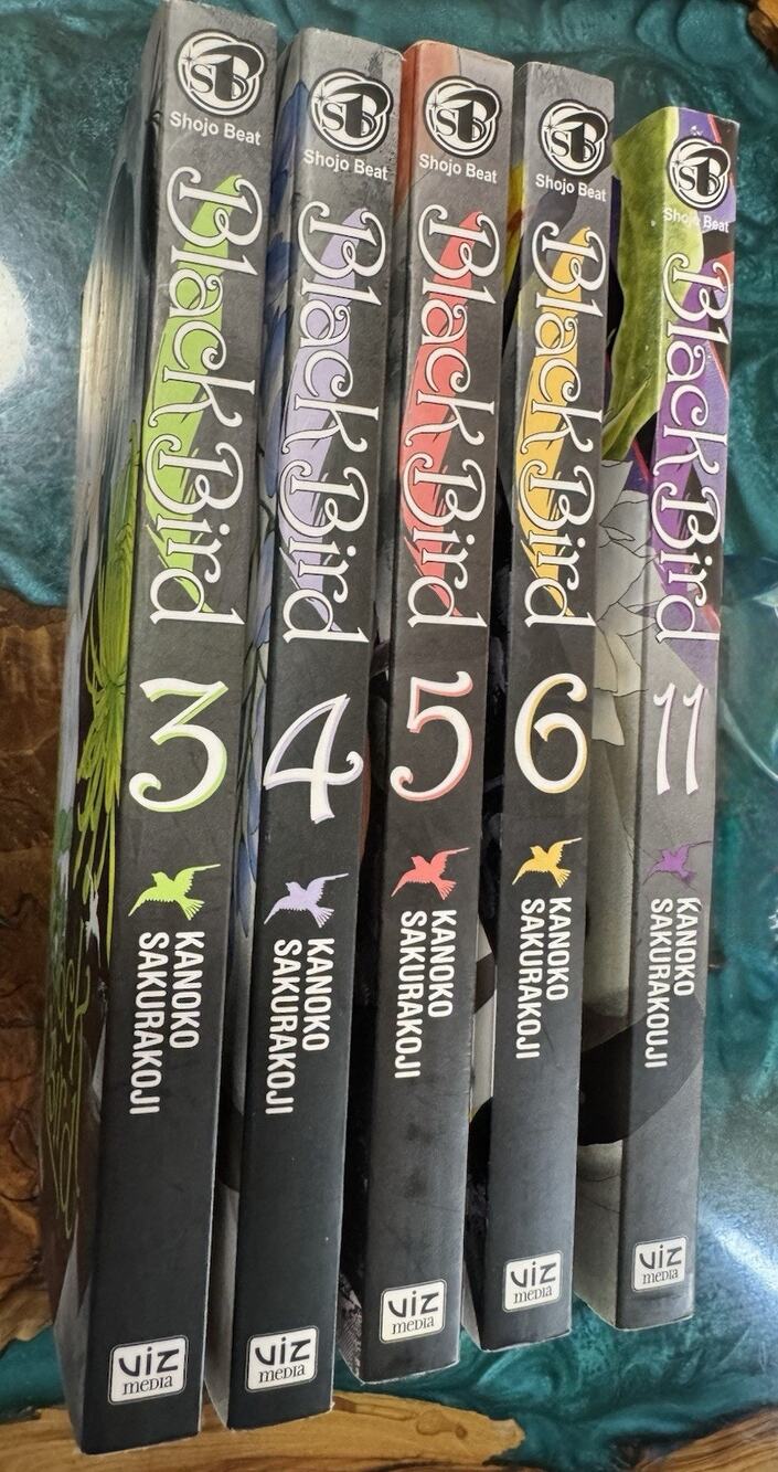 Lot of 5 Manga Books * BLACK BIRD * Sakurakoji English Paperback Books #3-6 & 11